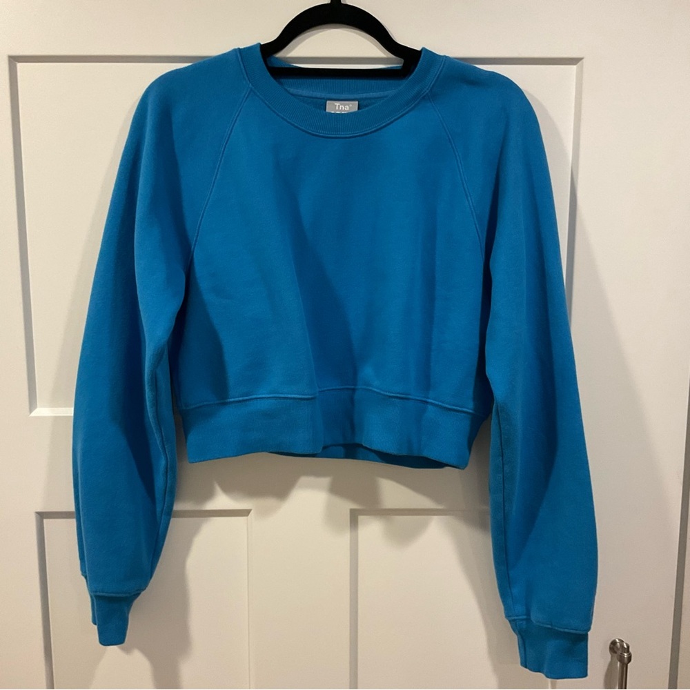 Aritzia Cropped Blue Sweatshirt